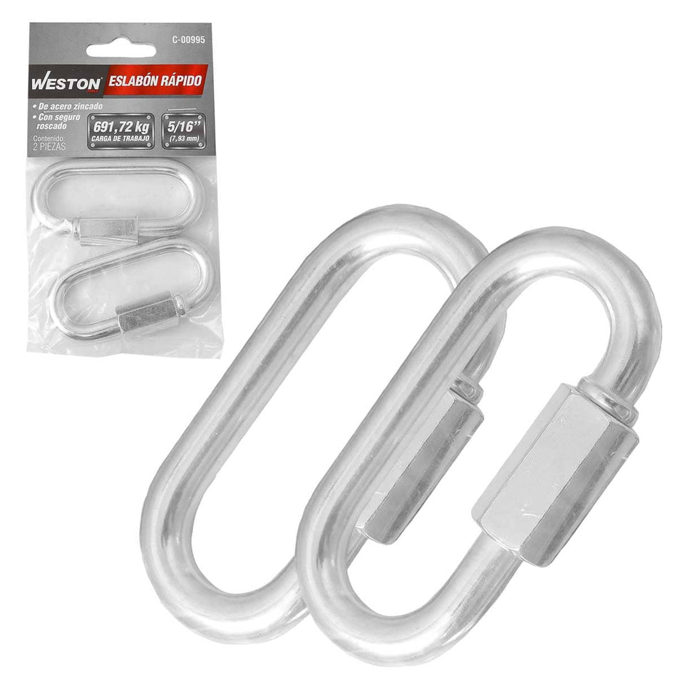 ESLABON RAPIDO ACABADO ZINC 5/16" X 75MM