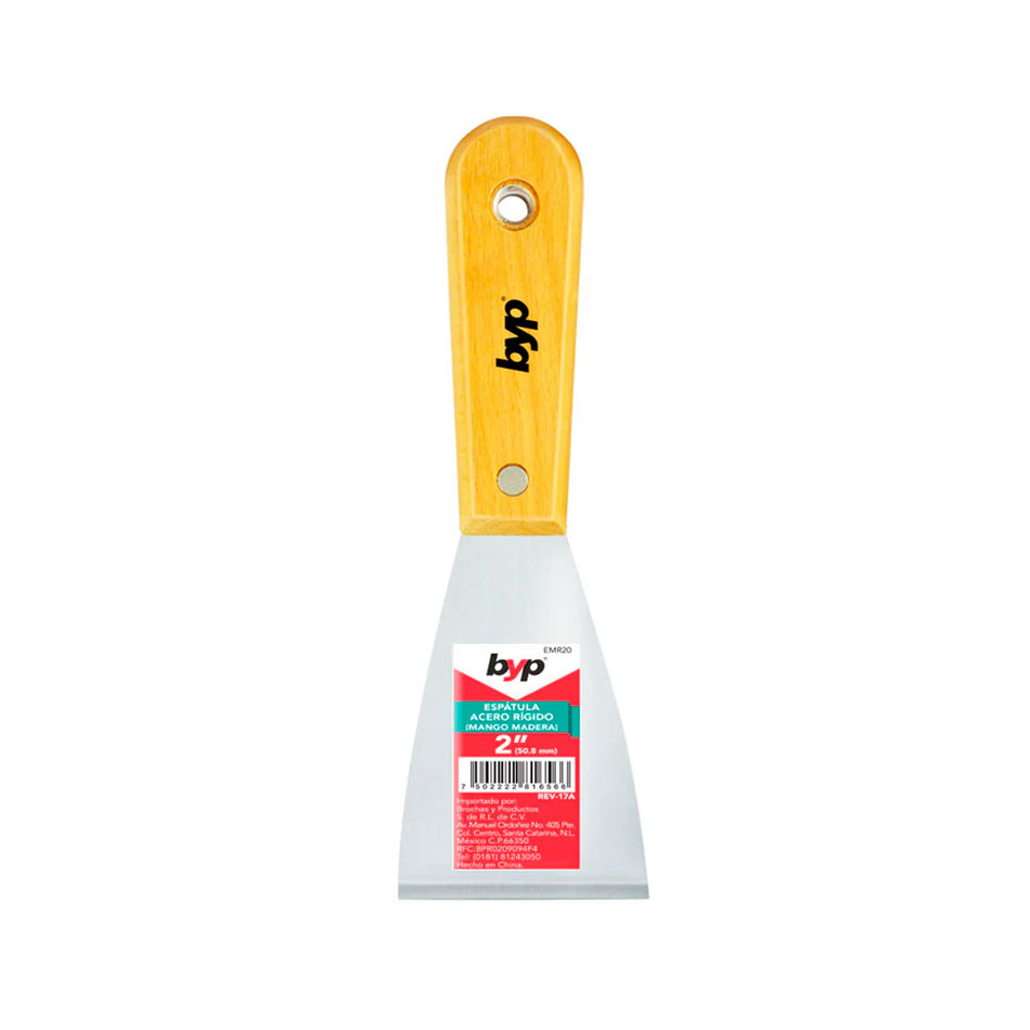 ESPÁTULA RÍGIDA MANGO MADERA 2", BYP