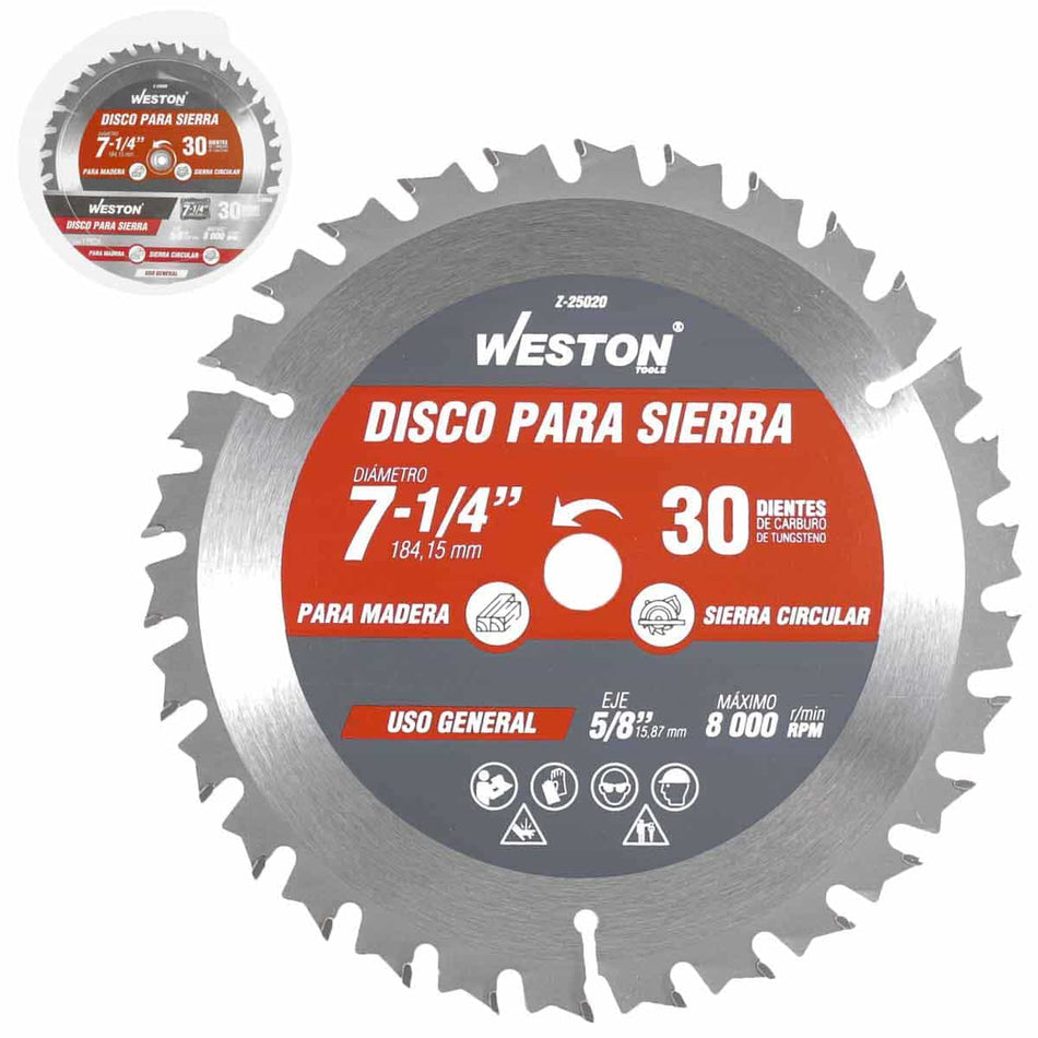 DISCO PARA SIERRA CIRCULAR P/MADERA 7-1/