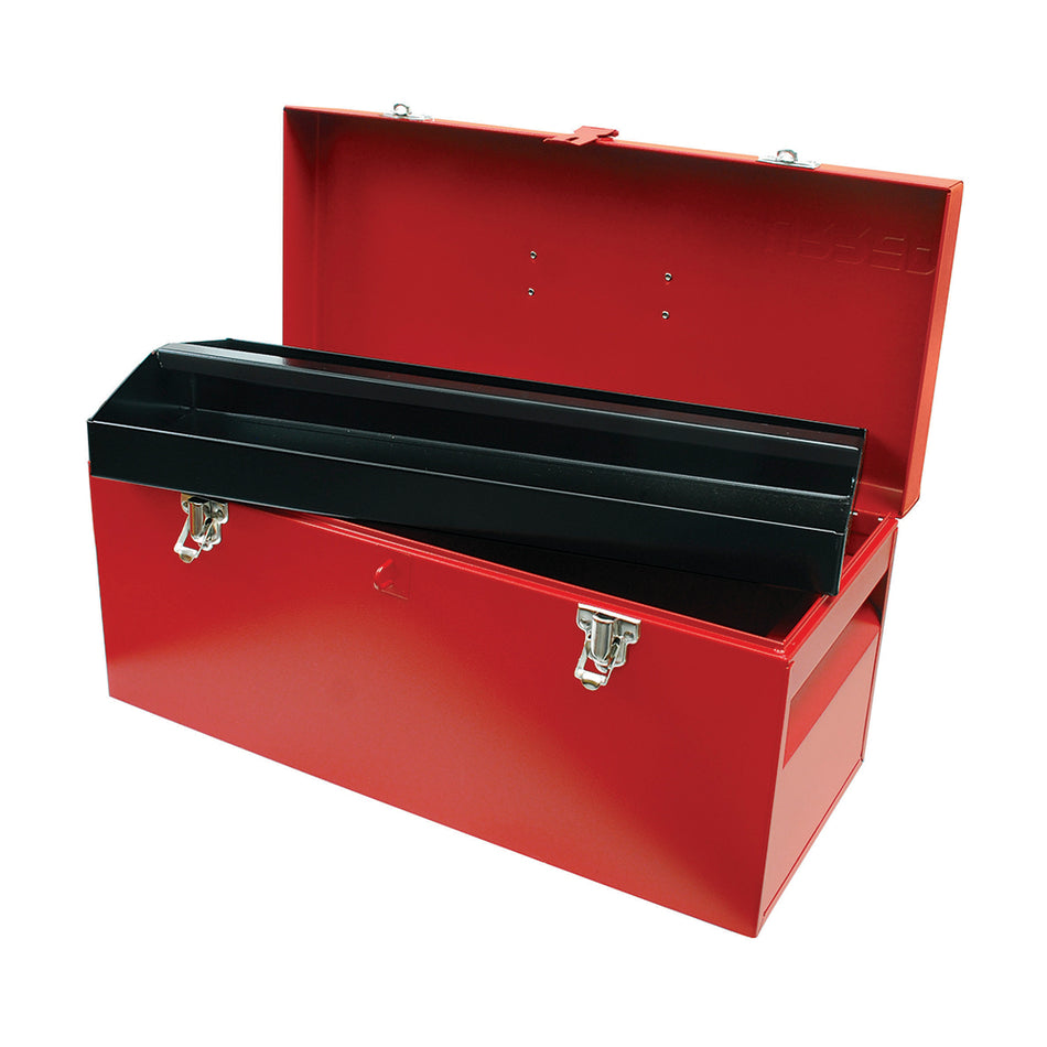 Caja portaherramientas métalica con asa plástica color rojo 20" x 8" x 9" Urrea D6