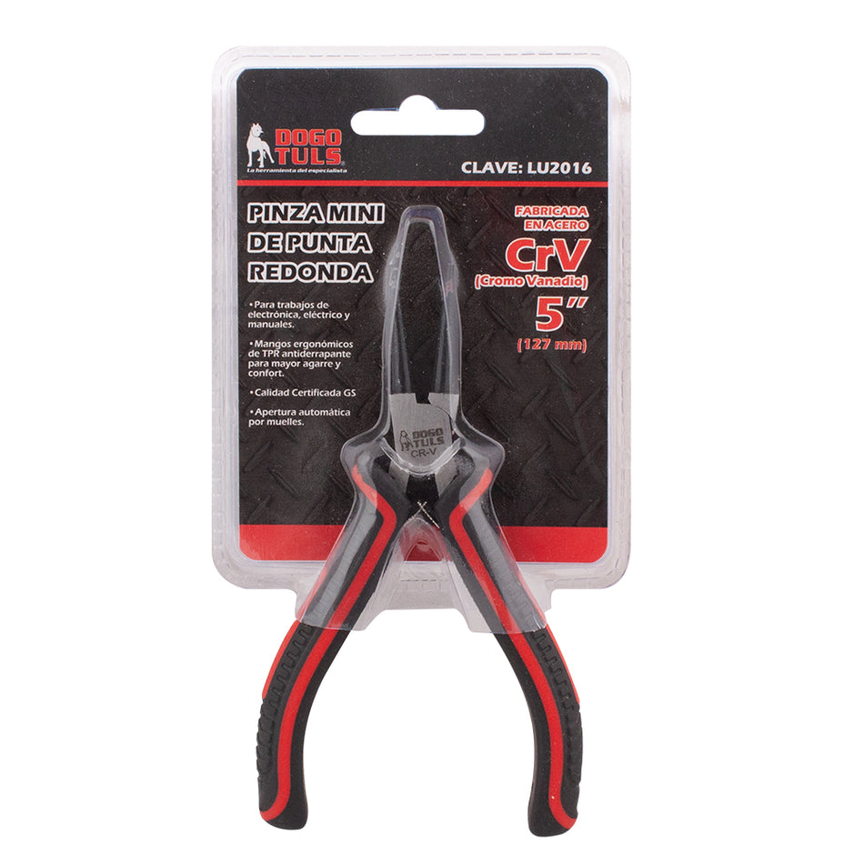 PINZA DE PUNTA REDONDA MINI CR- V 5" DOGOTULS LU2016