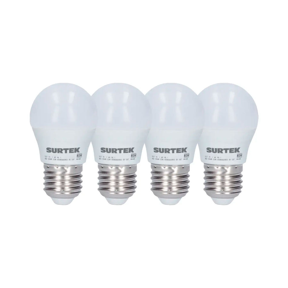 Paquete de 4 lámparas de LED tipo bulbo A19, 14 W luz de día Surtek PLBD14