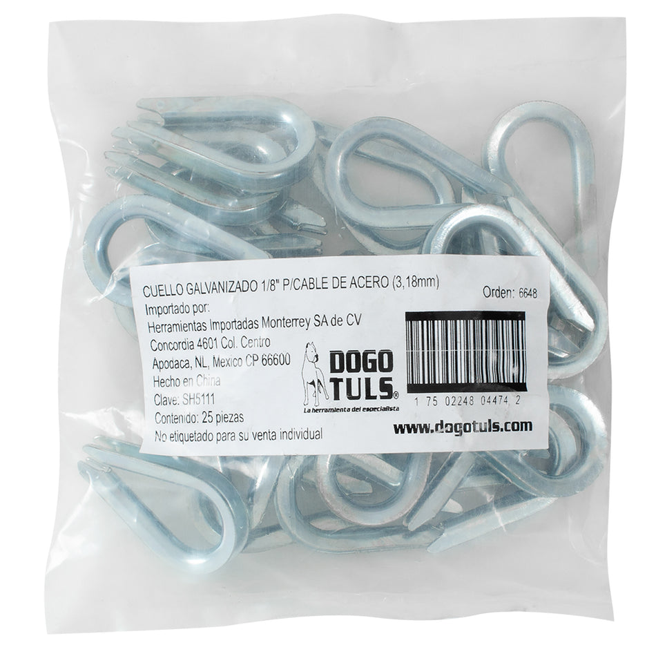 CUELLO GALVANIZADO 1/8" P/CABLE DE ACERO DOGOTULS SH5111