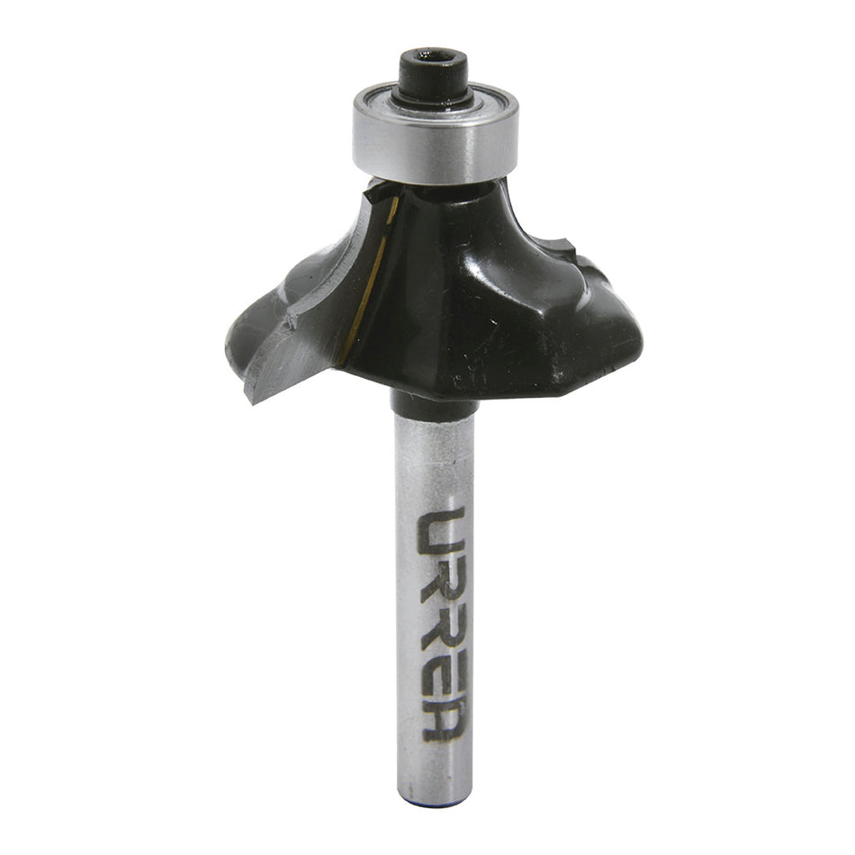 Broca para router de acero clásica con balero 1-3/8" zanco de 1/4" Urrea BR1425