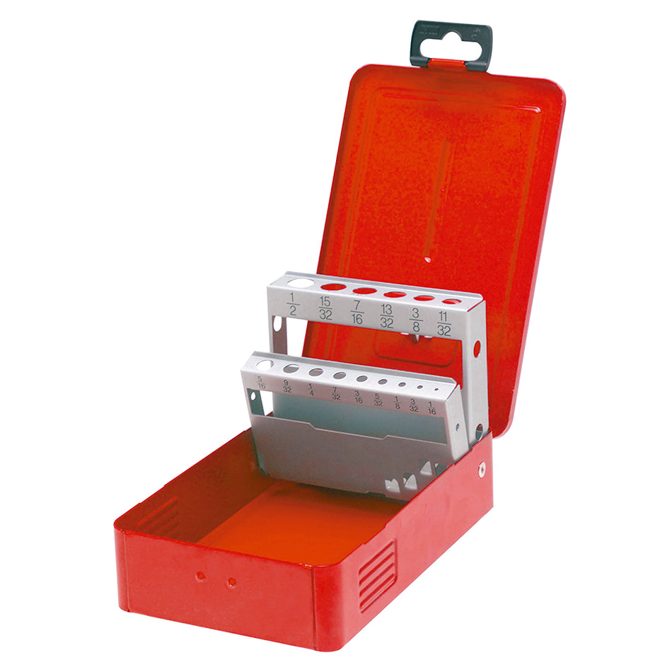 Caja metálica para brocas color rojo 7" x 4" x 2" Urrea 4077