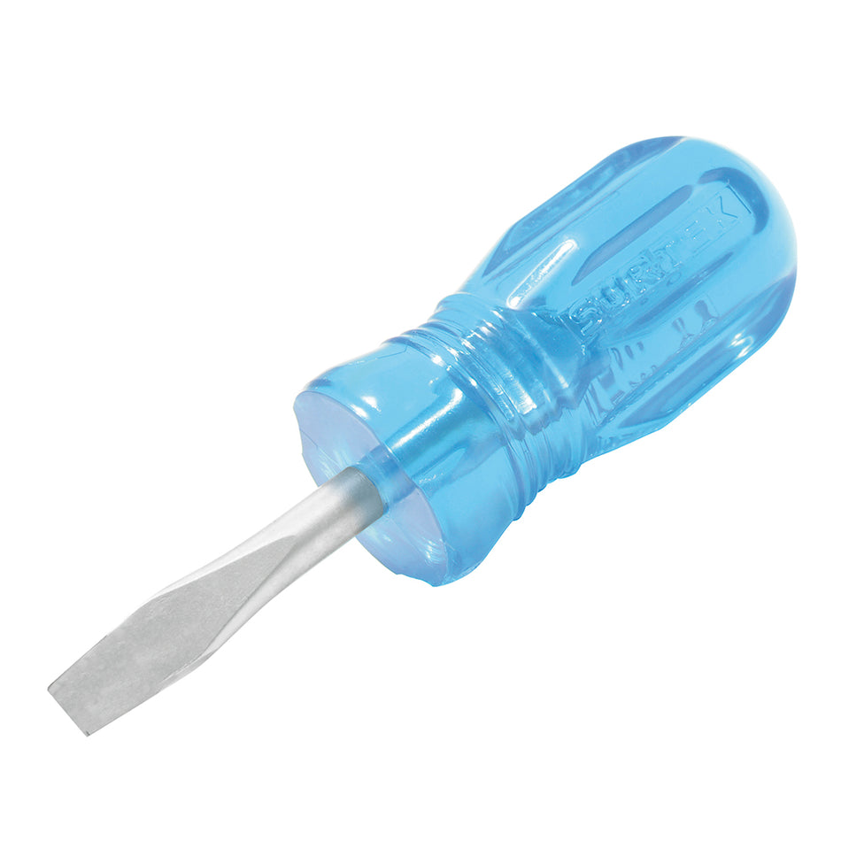 Destornillador con mango azul, tipo trompo punta plana 1/4" x 1-1/2" Surtek D352