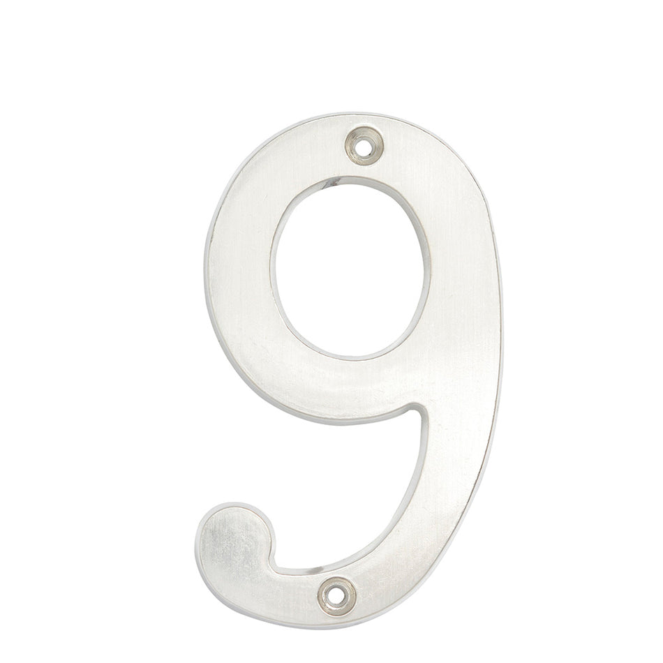 Número 9 slim 4" níquel satinado Lock L6809CS