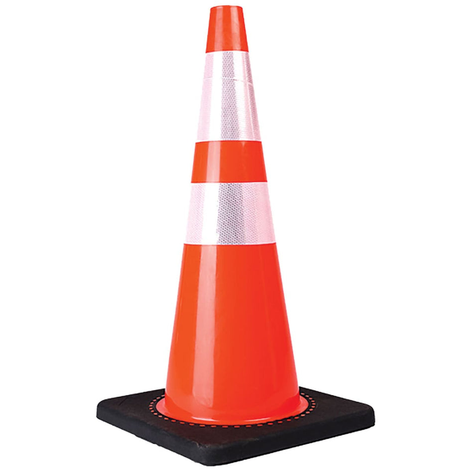 CONO PVC DE 90 CM CON BASE NEGRA Y REFLE