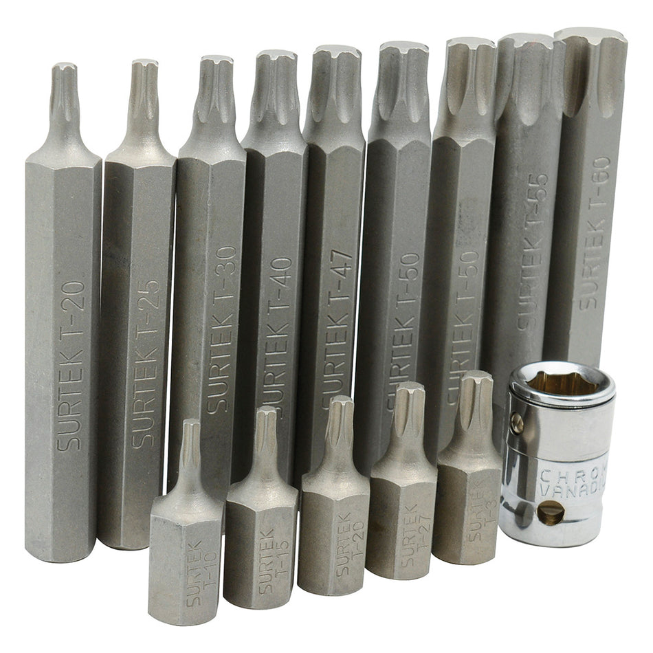 Juego de puntas Torx hexágono de 3/8", 15 piezas en blíster Surtek PFB15