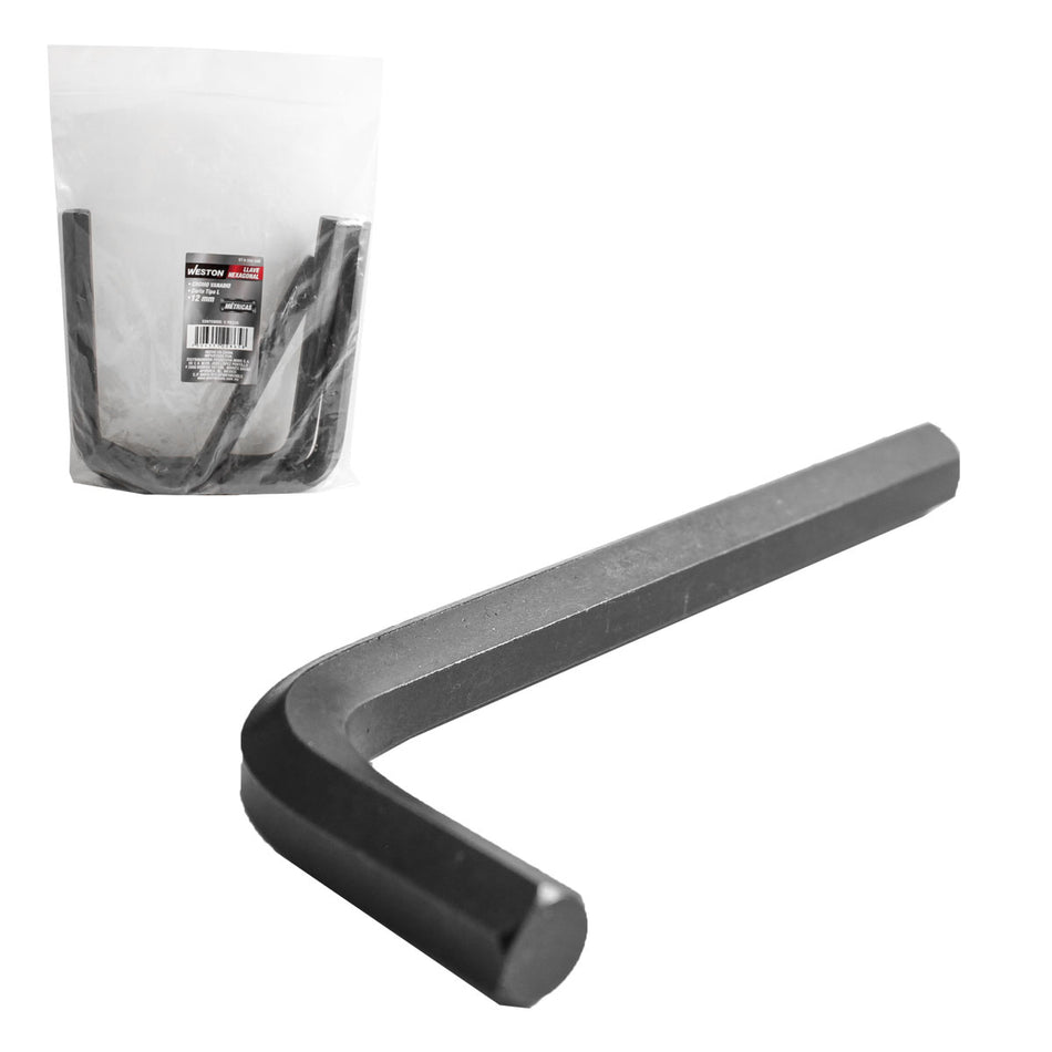 LLAVE HEXAGONAL L CORTA CrV  12MM  (PREC