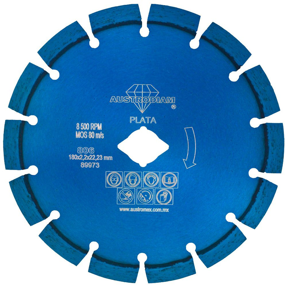 Disco de diamante de 180 x 2.5 x 22.23 m