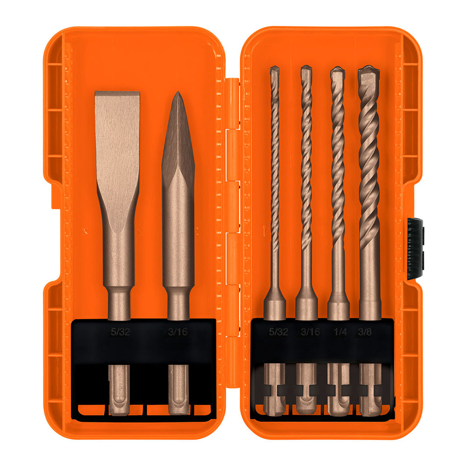 Juego de 6 brocas y cinceles SDS plus en
