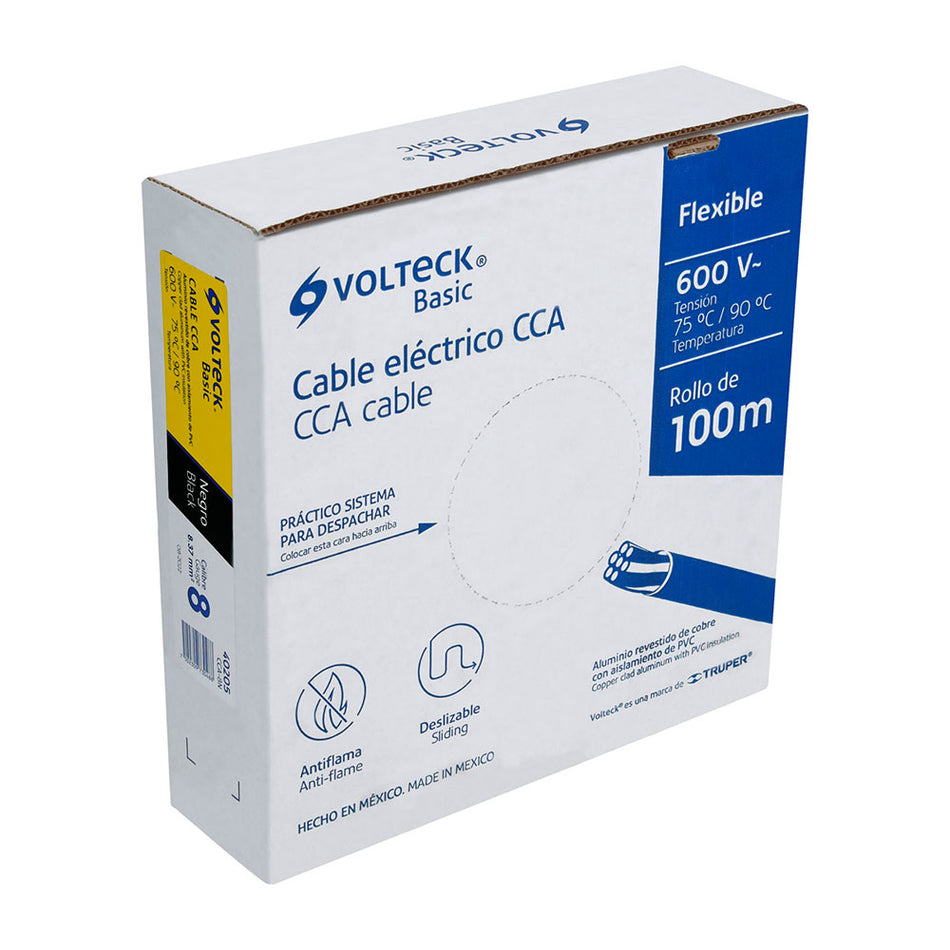 Rollo de 100 metros de cable THW CCA 8 A