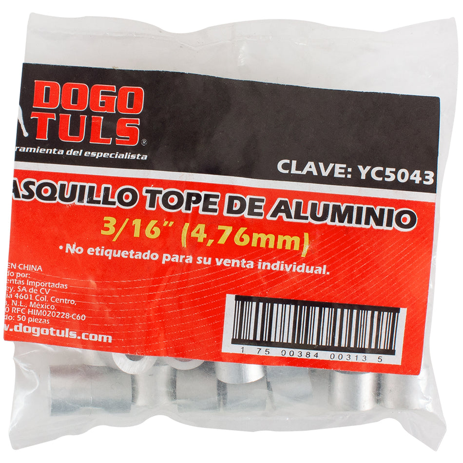 CASQUILLO TOPE 3/16" ALUMINIO DOGOTULS YC5043
