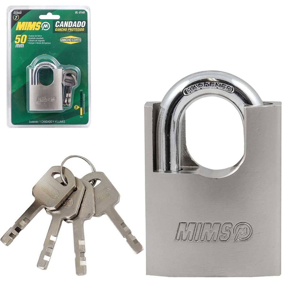 CANDADO GANCHO PROTEGIDO DE HIERRO 50MM