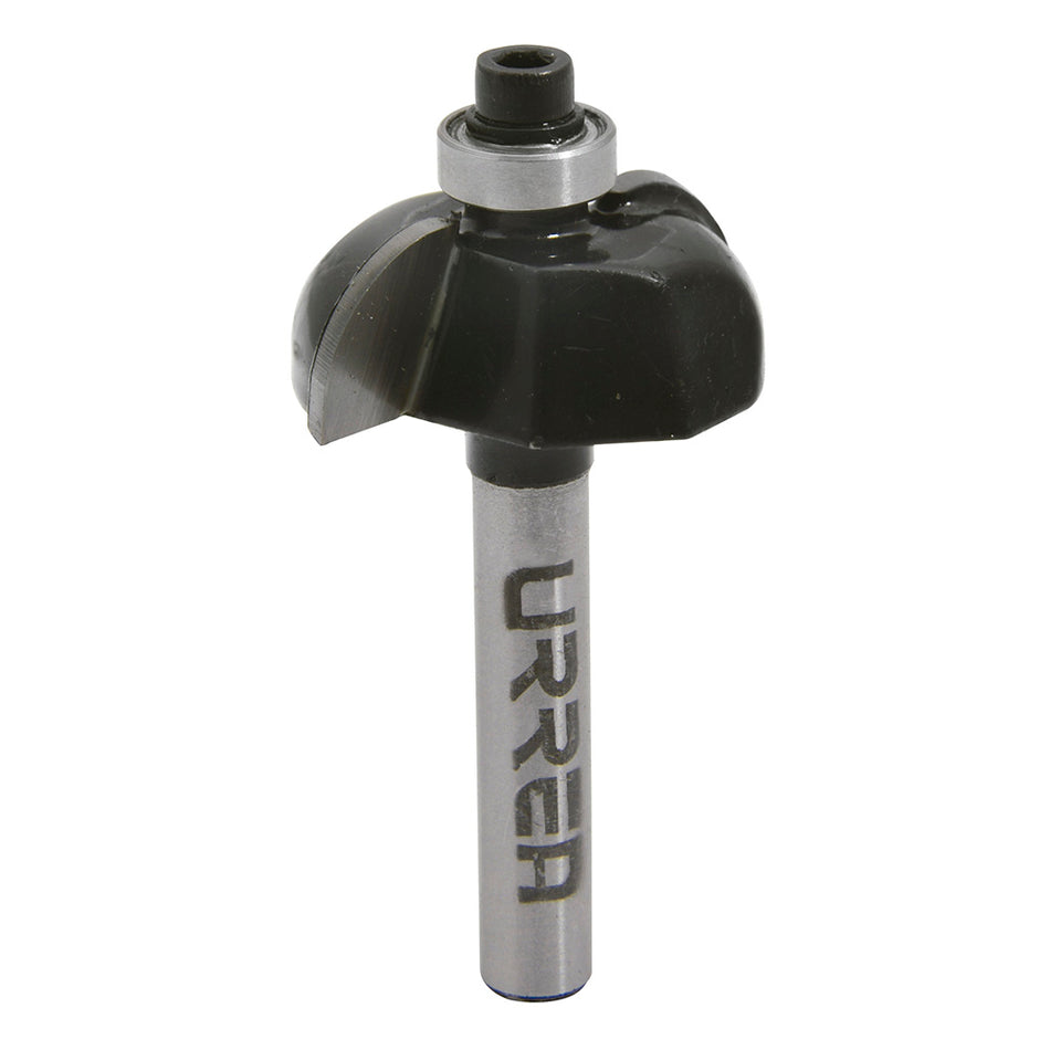 Broca para router de acero bocel cuarto con balero 1-1/8" zanco de 1/4" Urrea BR1422