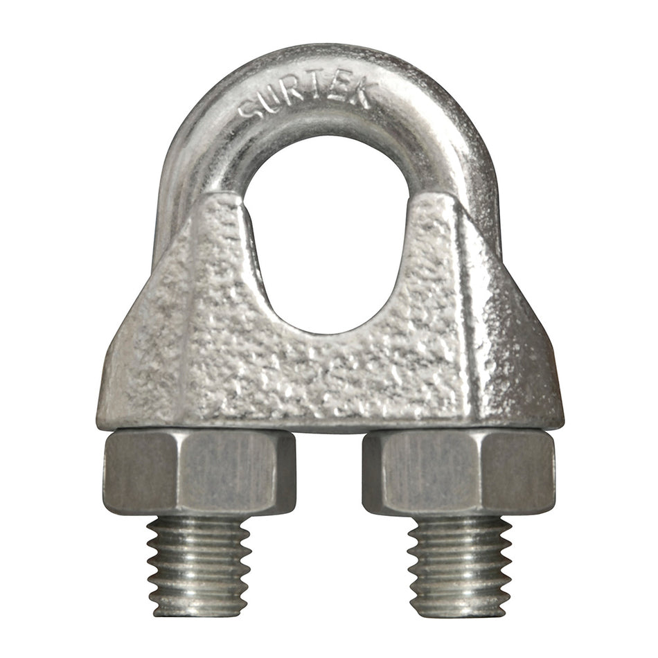 Perro de hierro maleable para cable de acero tipo alemán 1/8" Surtek PER1A