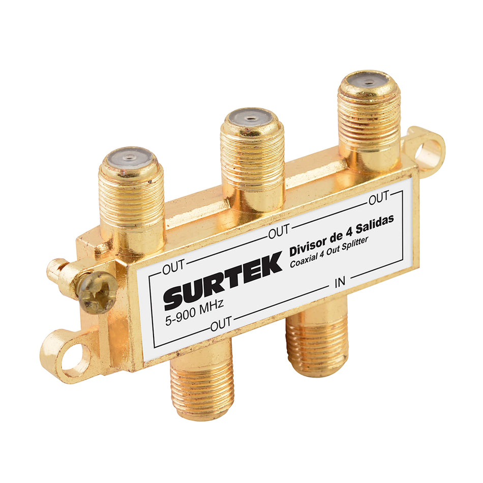 Divisor coaxial , 1 entrada 4 salidas Surtek 153208