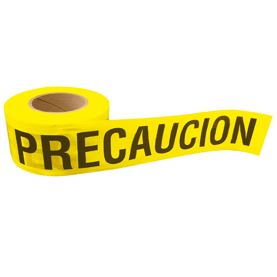 Cinta para barricada "PRECAUCION" ancho 3" de 100 m Surtek 137297