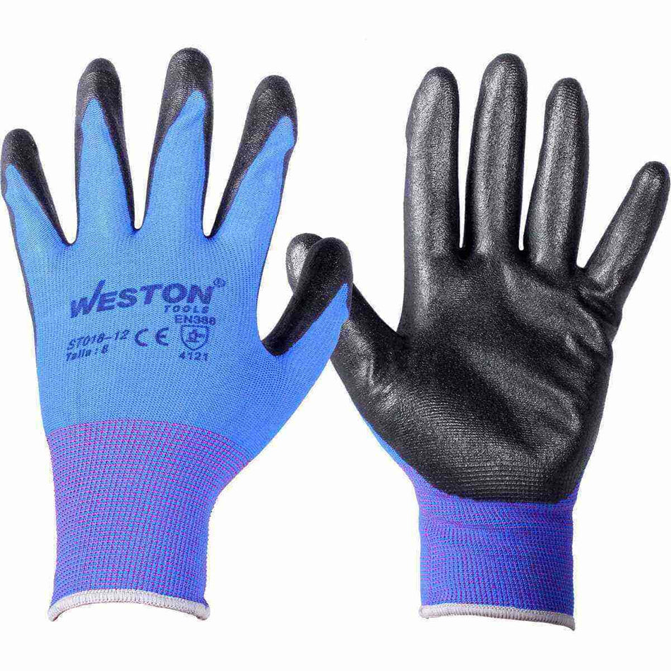GUANTE NYLON C/NITRILO ESPUMADO 13G NEGR