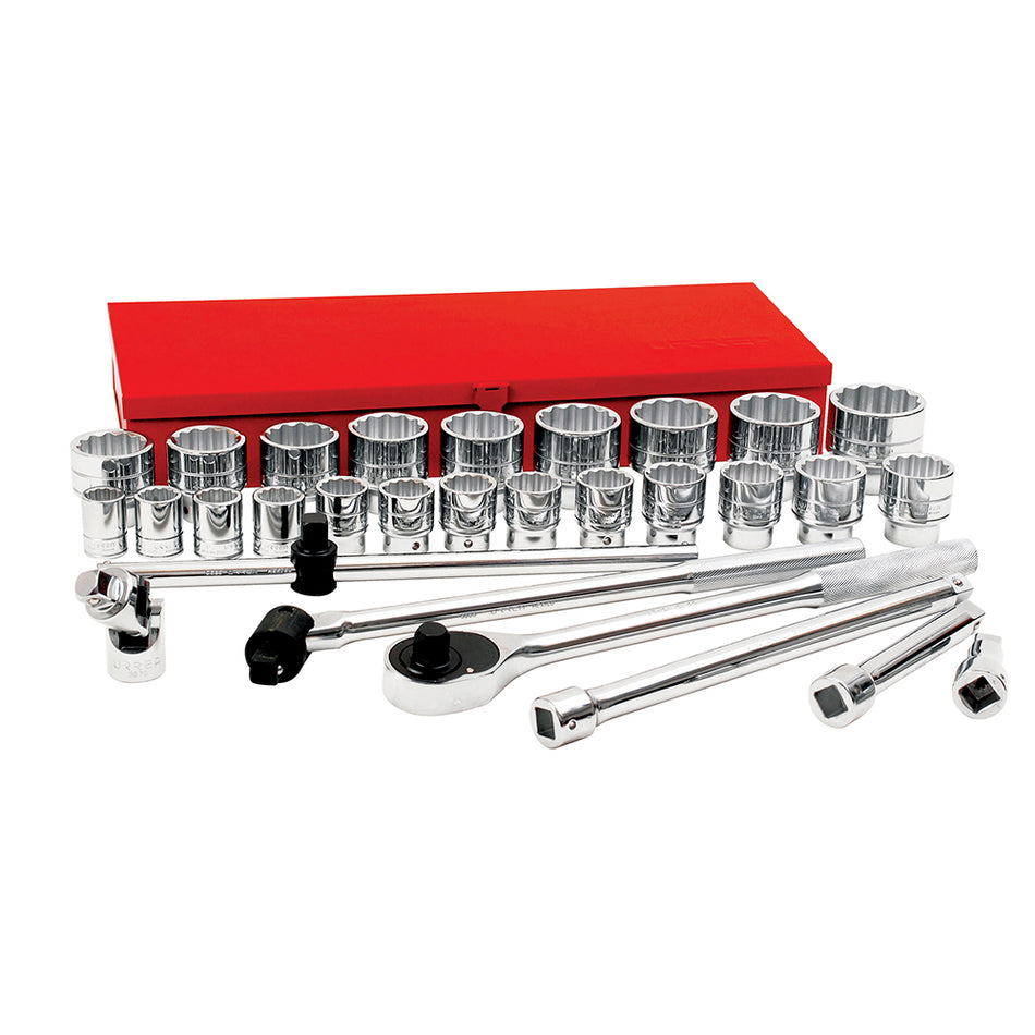 Juego de dados y accesorios cuadro de 3/4" en pulgadas, 30 piezas Urrea 55104