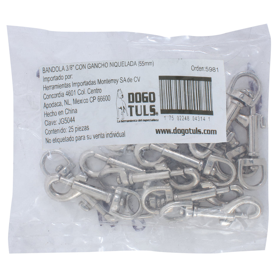 BANDOLA 3/8" CON GANCHO NIQUELADA DOGOTULS JG5044