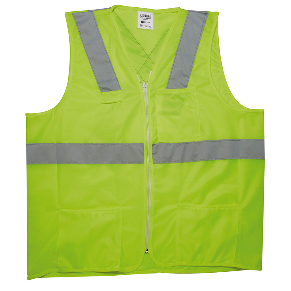 Chaleco de seguridad cerrado de alta visibilidad verde M Urrea USCH61