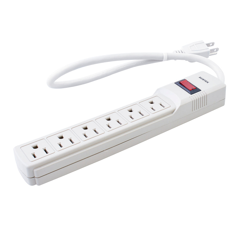 Supresor de picos 6 entradas cable 270 J, de 45 cm Surtek 136220