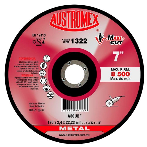 AUSTROMEX - 1322 - Disco de corte y desbaste metal maxi cut