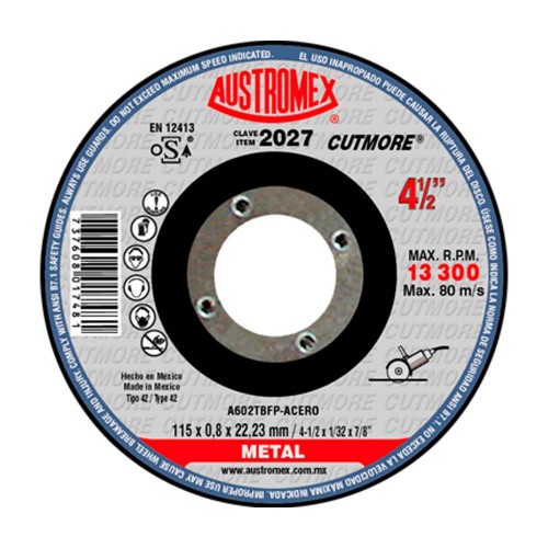 AUSTROMEX - 2027 - Disco de corte tipo 42 / 4-1/2x1/32x7/8