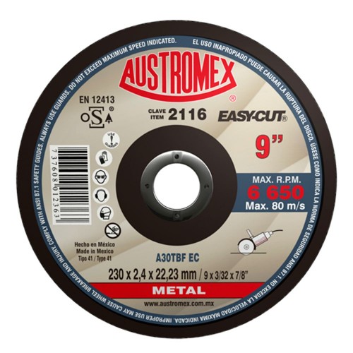 AUSTROMEX - 2116 - Disco de corte p/metal  2116