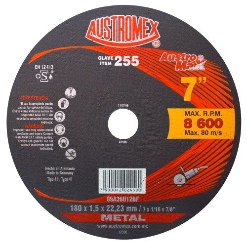 AUSTROMEX - 255 - Disco corte /corte reg ro max