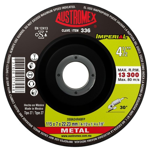 AUSTROMEX - 336 - Disco desbaste 27 / 4-1/2x1/4x7/8 imperi