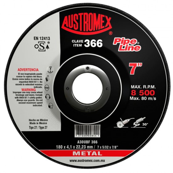 AUSTROMEX - 366 - Disco corte y desbaste metal pipe line