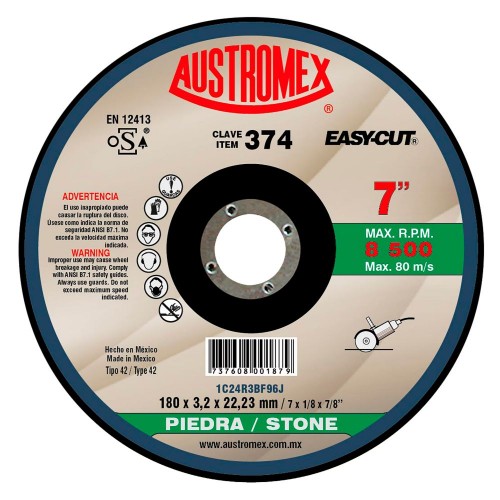 AUSTROMEX - 374 - Disco de corte t 42 - 7 x 1/8 x 7/8 easy