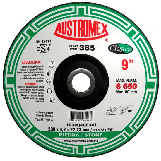 AUSTROMEX - 385 - Disco desbaste y corte piedra clasica