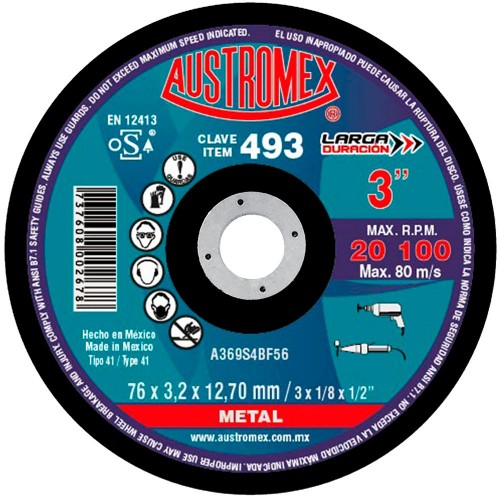 AUSTROMEX - 493 - Disco corte p/ metal  493