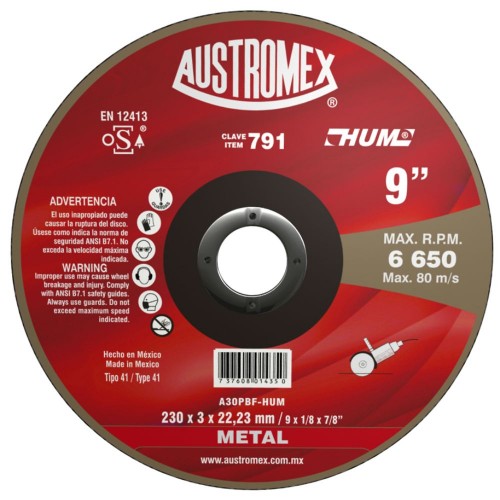 AUSTROMEX - 791 - Disco corte p/ metal  791