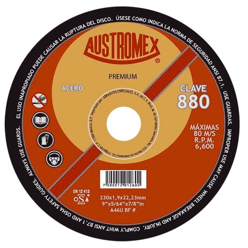AUSTROMEX - 880 - Disco acero corte premium / corte reg