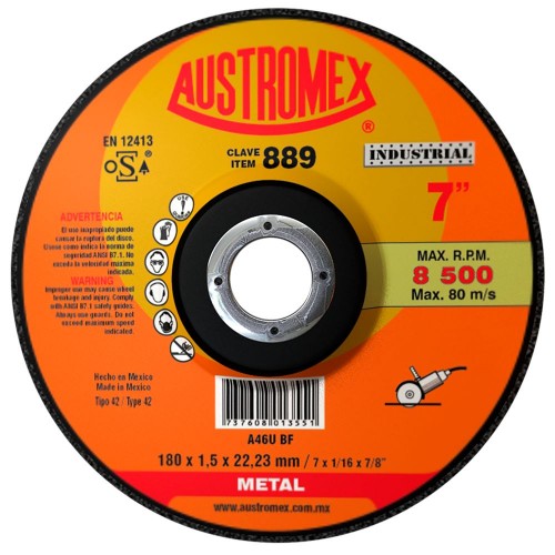 AUSTROMEX - 889 - Disco de corte industrial 7 x 1/16 x 7/8