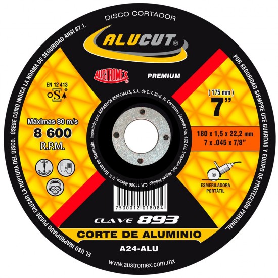 AUSTROMEX - 893 - Disco corte p/aluminio  893