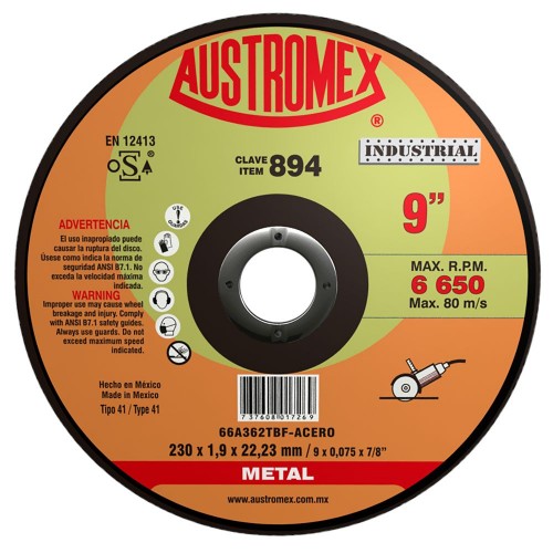 AUSTROMEX - 894 - Disco corte metal / corte reg industrial