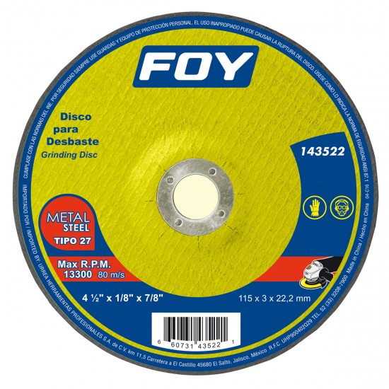 Foy - 143522 - Disco t/27 metal 4-1/2"x3mm