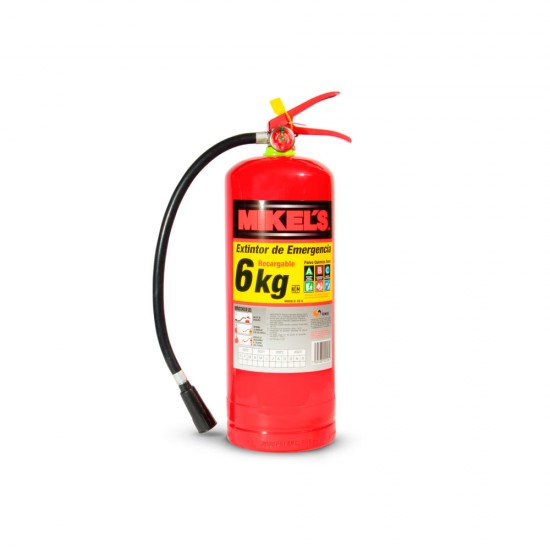 Extintor de emergencia recargable  (6 kgs) Mikels EE-6
