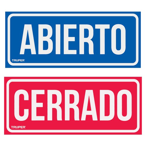 Letrero de señalización 'ABIERTO/CERRADO', 28 x 12 cm 18239