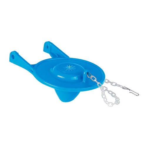 Sapo de 3' de PVC para WC, azul con cadena plástica, Foset 40172