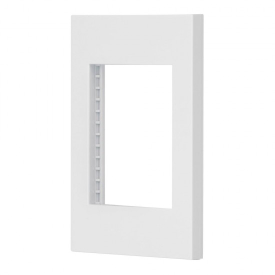 Placa 1 ventana, 3 módulos, línea Española, color blanco 47043