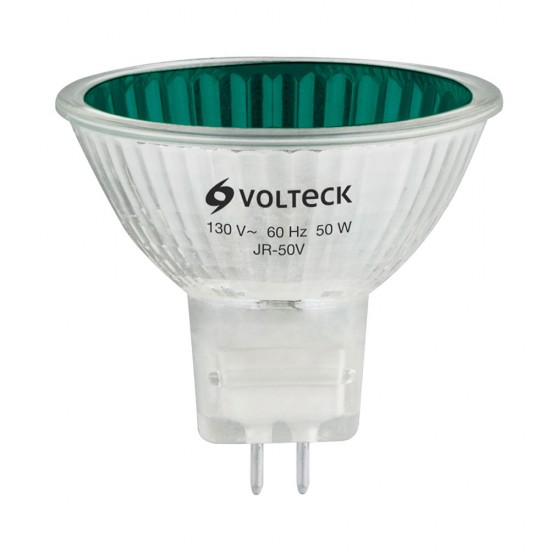 Lámpara de halógeno verde 50 W tipo MR16 en caja, Volteck 47257