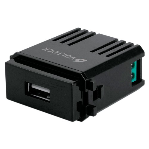 Módulo USB, línea Italiana, color negro, Volteck 47603