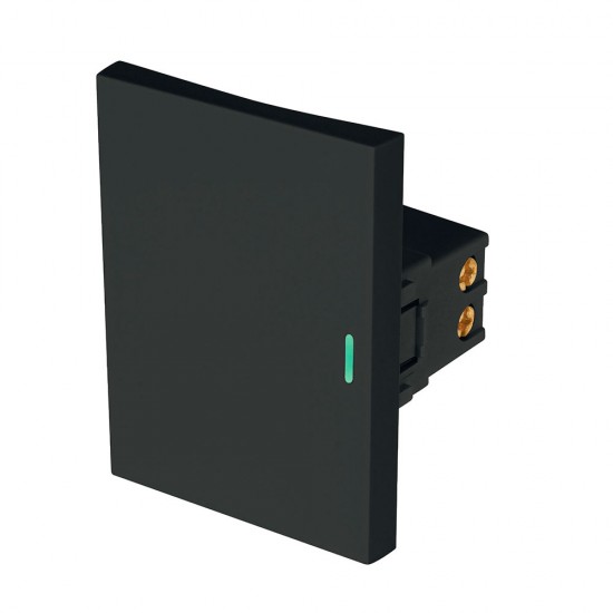 Interruptor sencillo negro de 3 módulos, línea Lisboa 47875